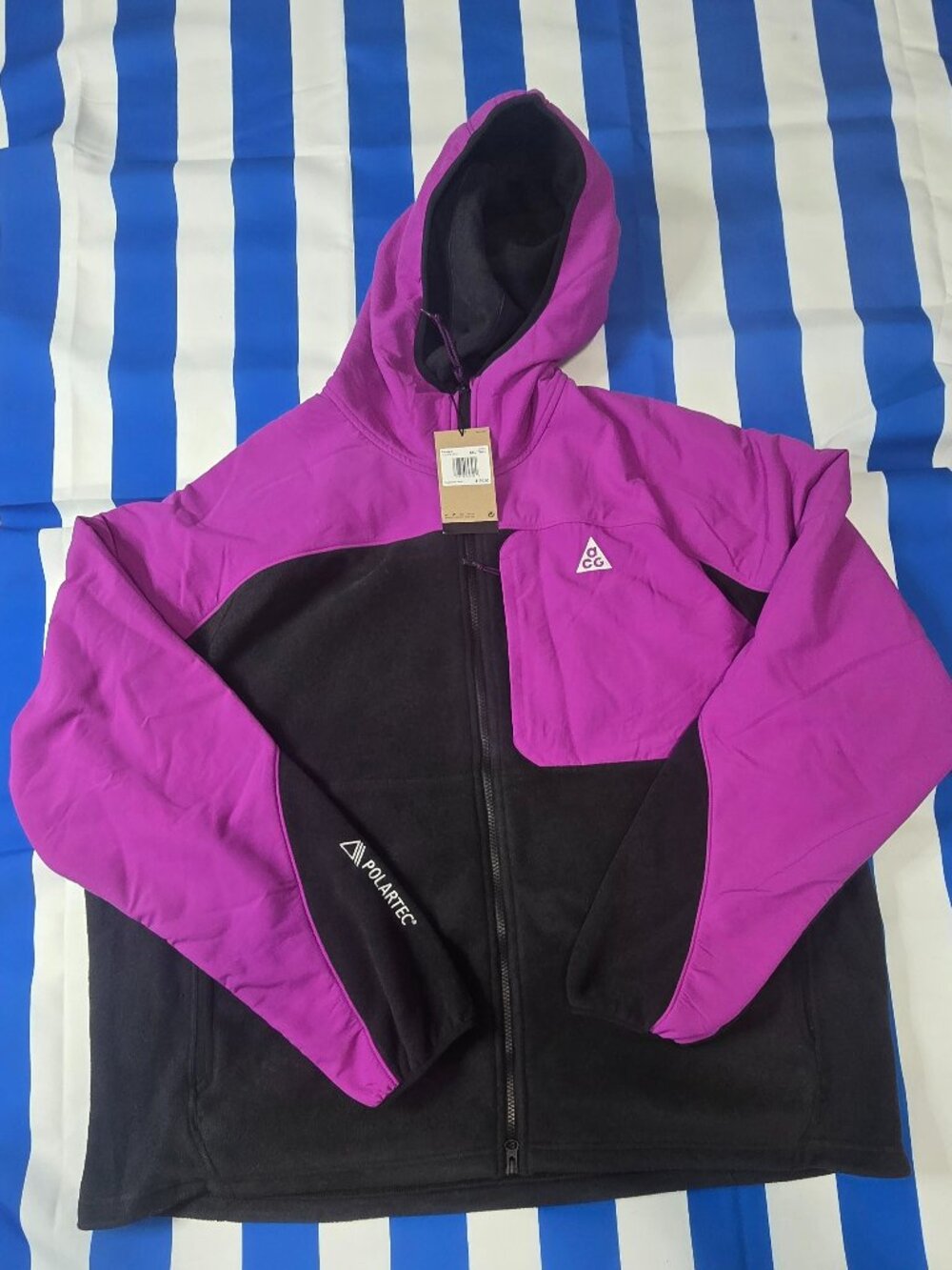 Nike ACG Wolf Tree Polartec Jacket Black/Purple Size 2XL-TALL HJ2458-551
